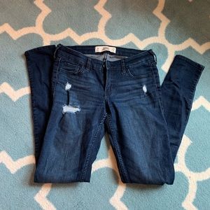 Hollister dark wash distressed jeans